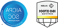 Logotipos ISO27001 e SOC2 para Park Place Technologies